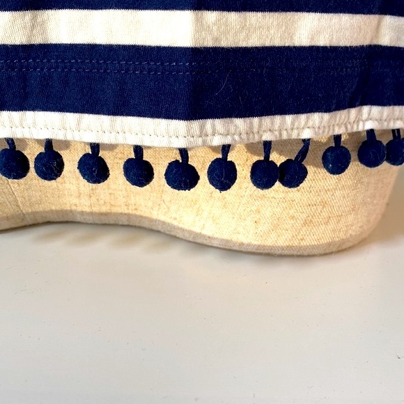 JCrew Navy Striped T with Poms!! - Picture 4 of 5
